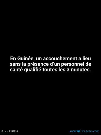 Skilled birth attendance tile for Guinea, Text only · French