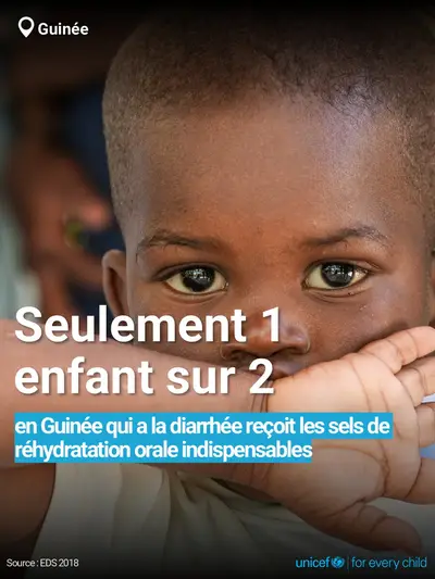 Oral rehydration salts tile for Guinea, Bold number · French