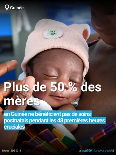 Postnatal care tile for Guinea, Bold number · French