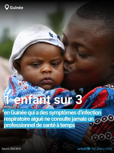 Childhood pneumonia tile for Guinea, Bold number · French