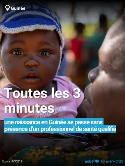 Skilled birth attendance tile for Guinea, Bold number · French