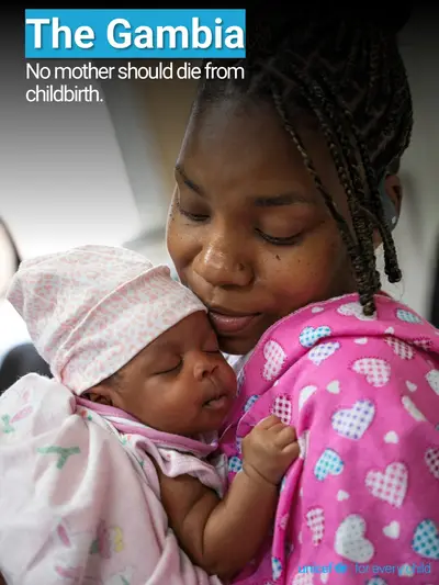 Maternal mortality tile for Gambia, Photo · English