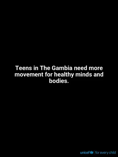 Adolescent physical activity tile for Gambia, Text only · English