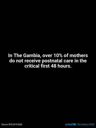 Postnatal care tile for Gambia, Text only · English