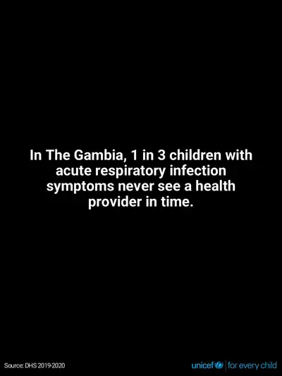 Childhood pneumonia tile for Gambia, Text only · English