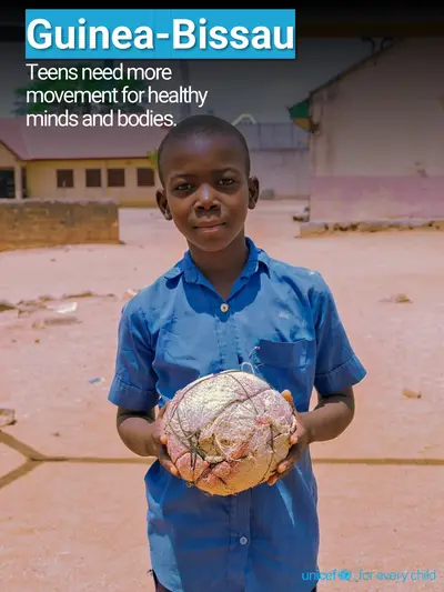 Adolescent physical activity tile for Guinea-Bissau, Photo · English