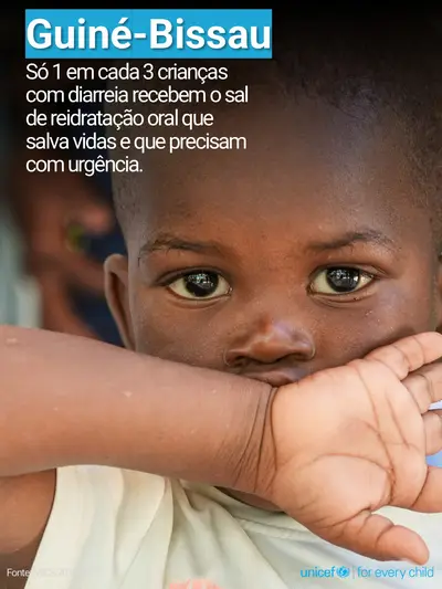 Oral rehydration salts tile for Guinea-Bissau, Photo · Portuguese