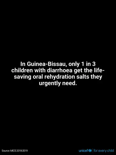 Oral rehydration salts tile for Guinea-Bissau, Text only · English