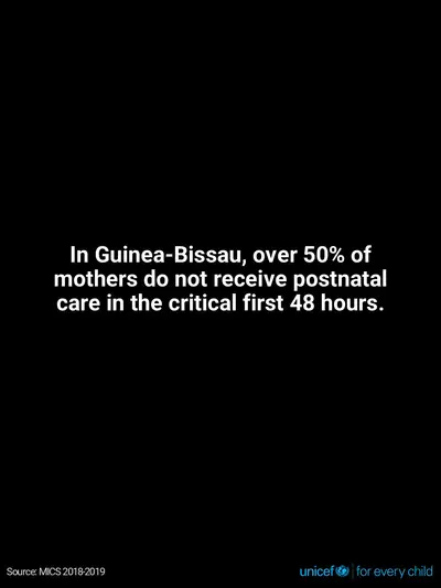 Postnatal care tile for Guinea-Bissau, Text only · English
