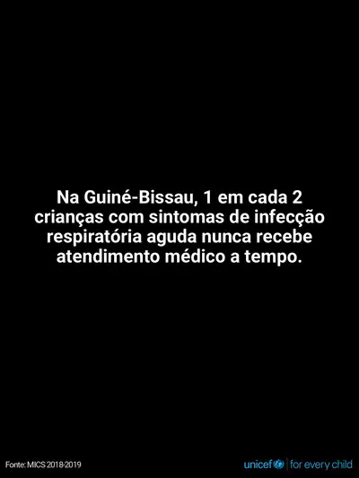 Childhood pneumonia tile for Guinea-Bissau, Text only · Portuguese