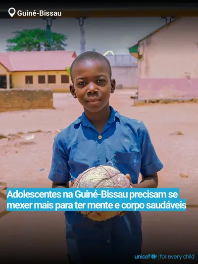 Adolescent physical activity tile for Guinea-Bissau, Bold number · Portuguese