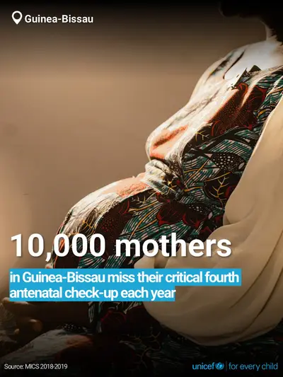 Antenatal care tile for Guinea-Bissau, Bold number · English