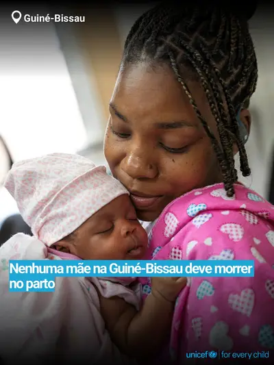 Maternal mortality tile for Guinea-Bissau, Bold number · Portuguese