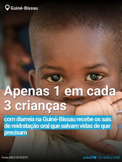 Oral rehydration salts tile for Guinea-Bissau, Bold number · Portuguese