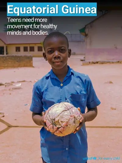 Adolescent physical activity tile for Equatorial Guinea, Photo · English