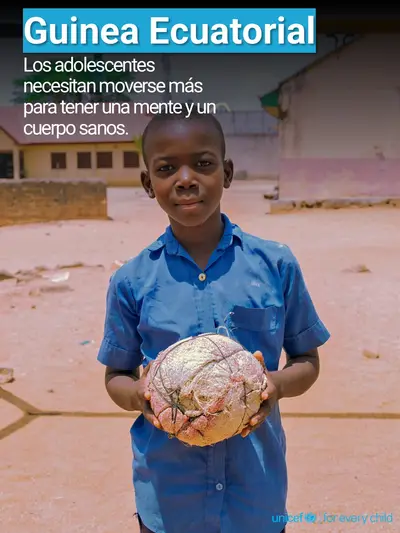Adolescent physical activity tile for Equatorial Guinea, Photo · Spanish