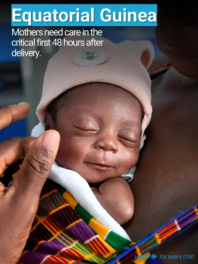 Postnatal care tile for Equatorial Guinea, Photo · English