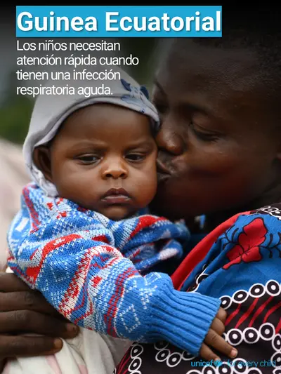Childhood pneumonia tile for Equatorial Guinea, Photo · Spanish