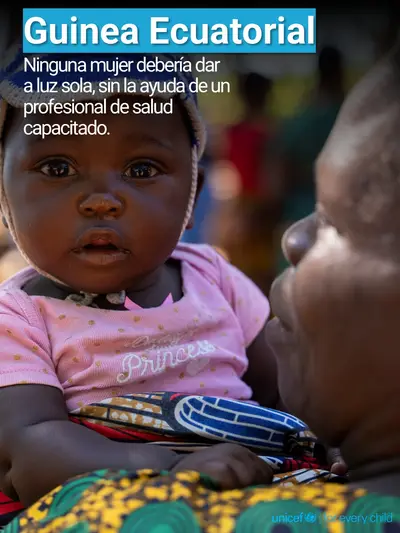 Skilled birth attendance tile for Equatorial Guinea, Photo · Spanish