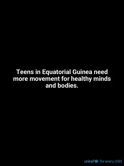 Adolescent physical activity tile for Equatorial Guinea, Text only · English