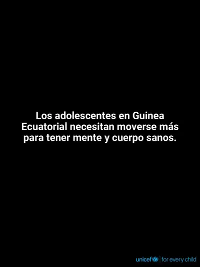 Adolescent physical activity tile for Equatorial Guinea, Text only · Spanish