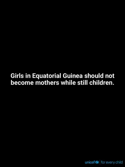 Adolescent motherhood tile for Equatorial Guinea, Text only · English
