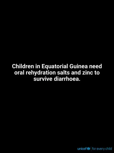 Oral rehydration salts tile for Equatorial Guinea, Text only · English