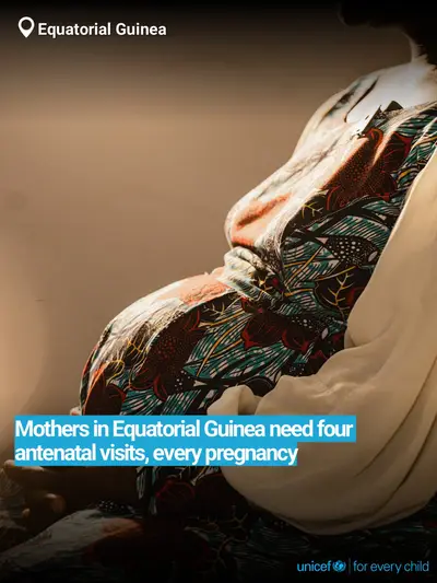 Antenatal care tile for Equatorial Guinea, Bold number · English