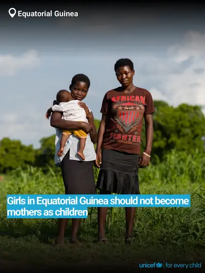 Adolescent motherhood tile for Equatorial Guinea, Bold number · English