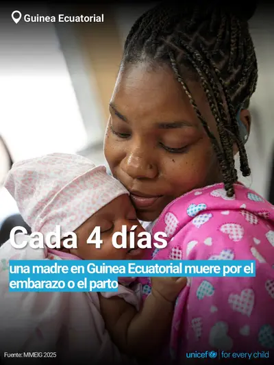 Maternal mortality tile for Equatorial Guinea, Bold number · Spanish