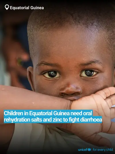 Oral rehydration salts tile for Equatorial Guinea, Bold number · English