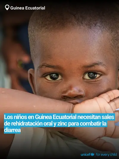 Oral rehydration salts tile for Equatorial Guinea, Bold number · Spanish