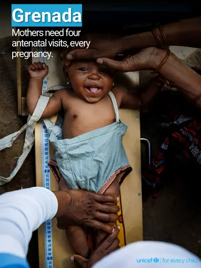 Antenatal care tile for Grenada, Photo · English