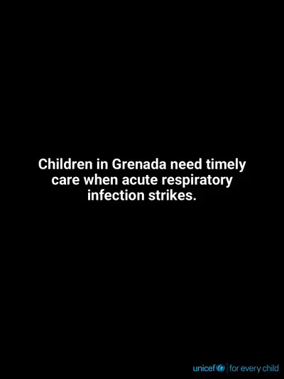 Childhood pneumonia tile for Grenada, Text only · English