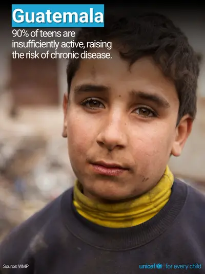 Adolescent physical activity tile for Guatemala, Photo · English