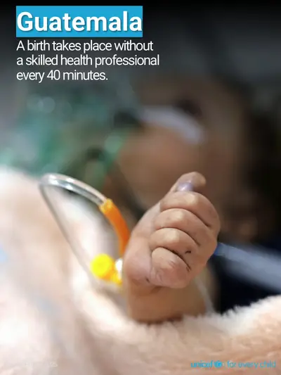 Skilled birth attendance tile for Guatemala, Photo · English