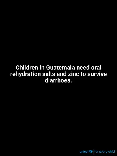 Oral rehydration salts tile for Guatemala, Text only · English