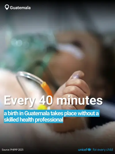 Skilled birth attendance tile for Guatemala, Bold number · English