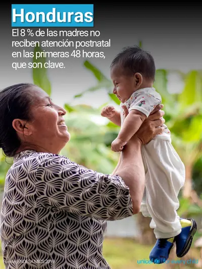 Postnatal care tile for Honduras, Photo · Spanish