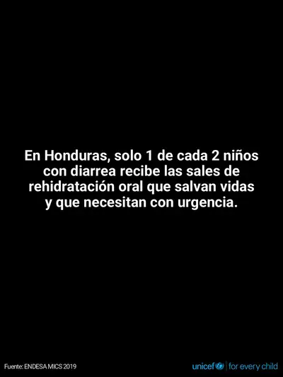 Oral rehydration salts tile for Honduras, Text only · Spanish