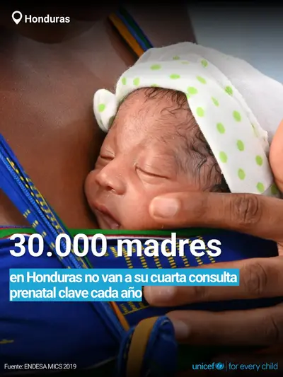 Antenatal care tile for Honduras, Bold number · Spanish