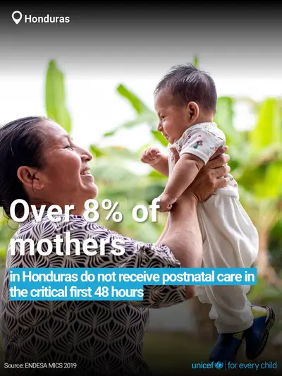 Postnatal care tile for Honduras, Bold number · English