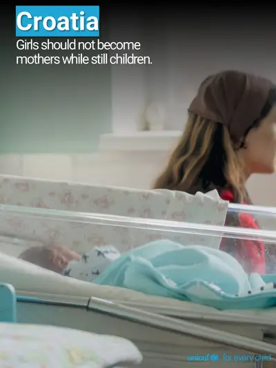 Adolescent motherhood tile for Croatia, Photo · English