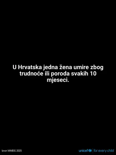 Maternal mortality tile for Croatia, Text only · Croatian
