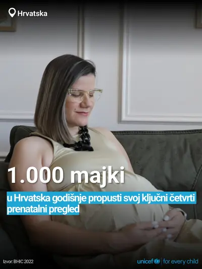 Antenatal care tile for Croatia, Bold number · Croatian