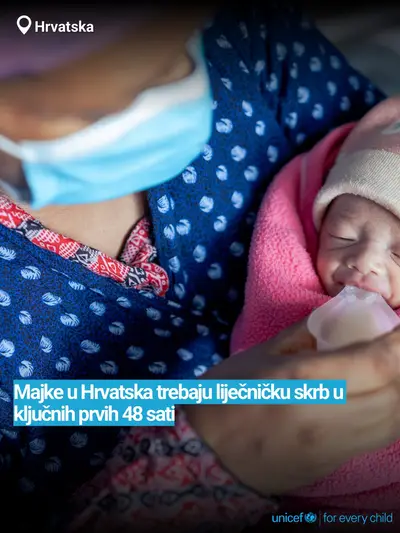 Postnatal care tile for Croatia, Bold number · Croatian