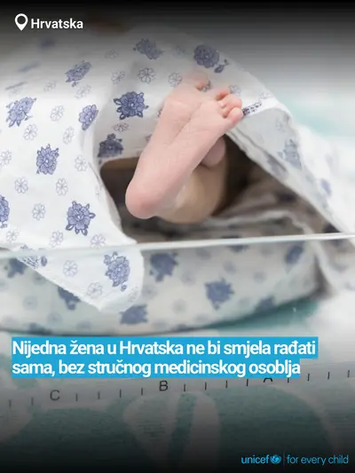 Skilled birth attendance tile for Croatia, Bold number · Croatian