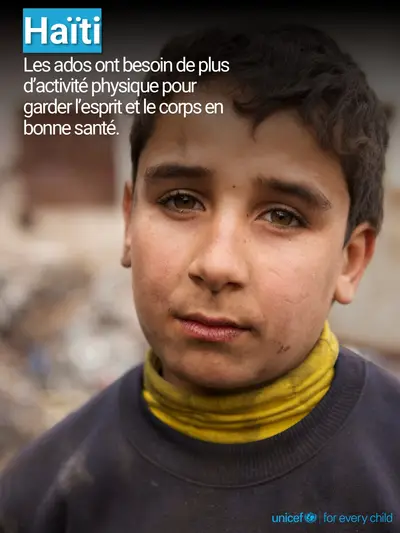 Adolescent physical activity tile for Haiti, Photo · French