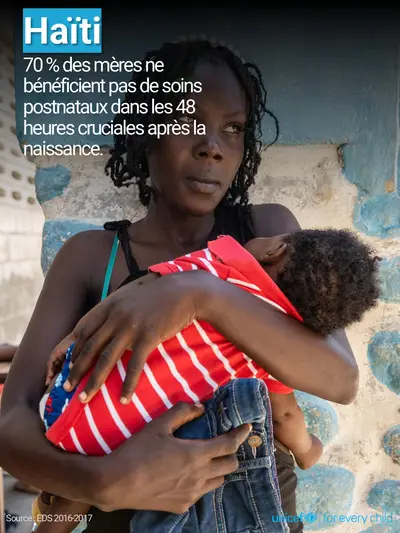 Postnatal care tile for Haiti, Photo · French