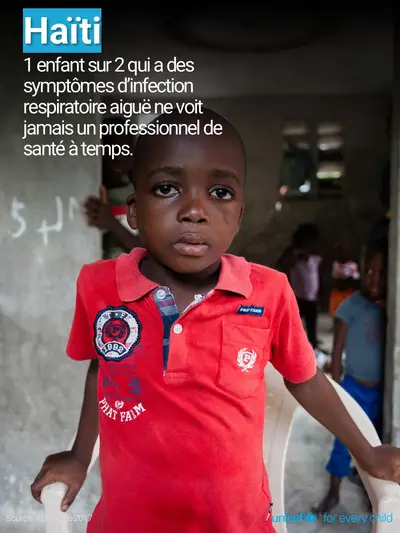 Childhood pneumonia tile for Haiti, Photo · French